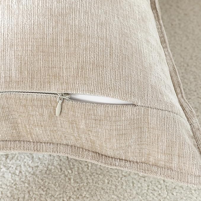 Stellhome Set of 4 Neutral Decorative Throw Pillow Covers Accent Solid Soft - Image 3