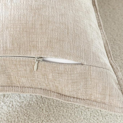 Stellhome Set of 4 Neutral Decorative Throw Pillow Covers Accent Solid Soft - Image 3