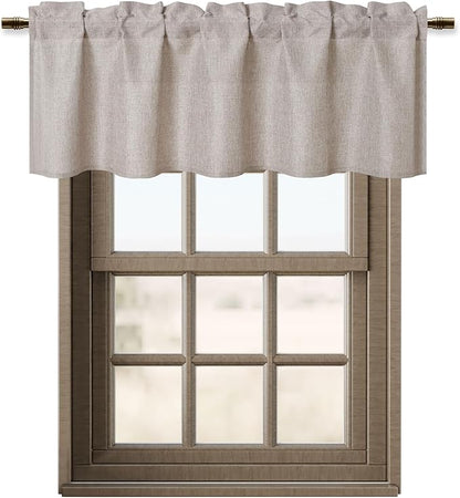 Hiasan Faux Linen Valance Curtains Rod Pocket Light Filtering Window Valance - Image 7