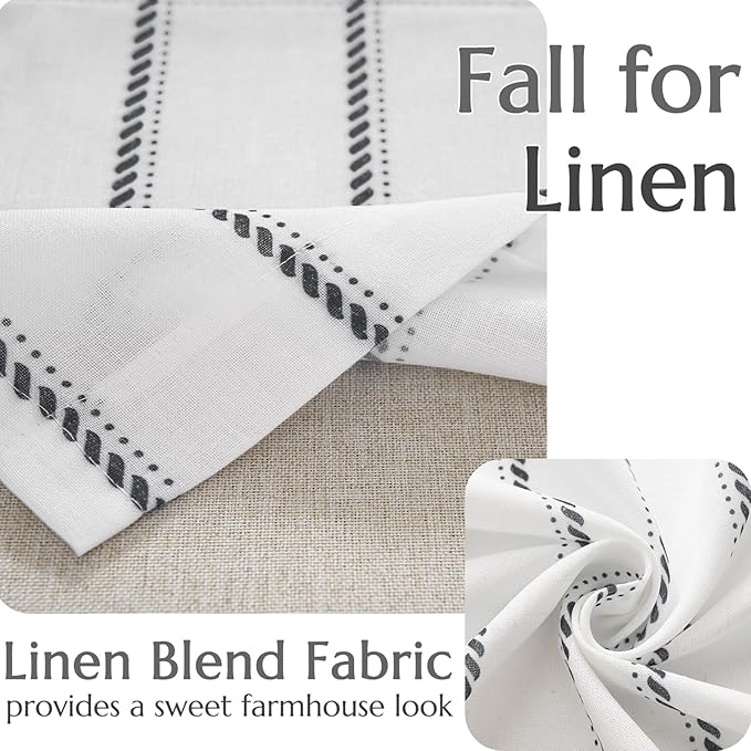jinchan Nautical Valance Striped Linen Curtain 16 Inch Farmhouse Room Darkening - Image 5