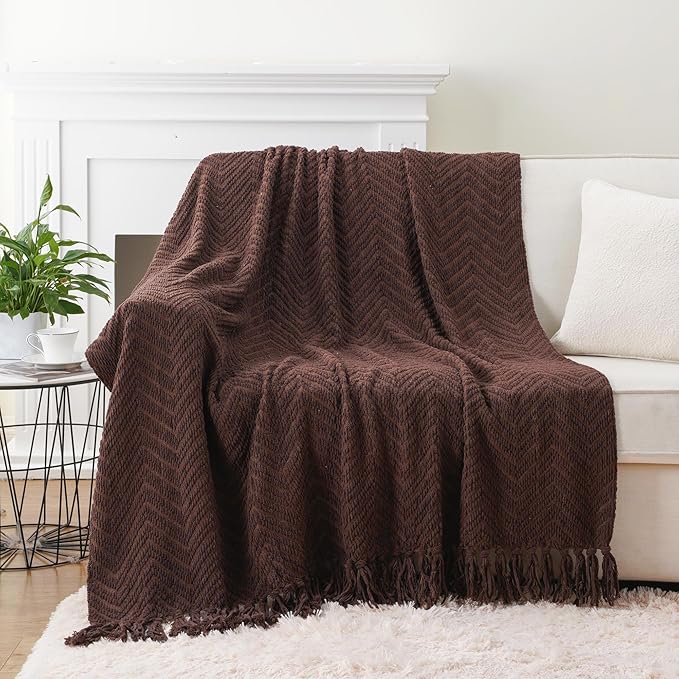 BATTILO HOME Dark Brown Throw Blanket - Image 2