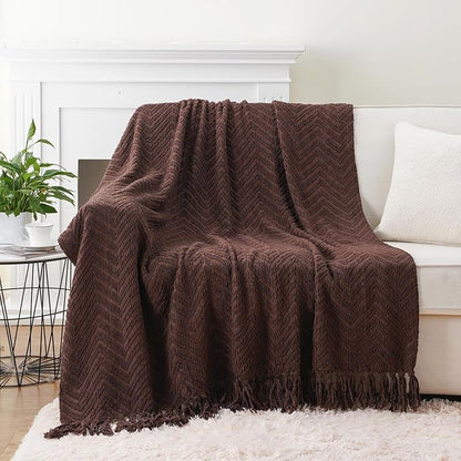 BATTILO HOME Dark Brown Throw Blanket - Image 2