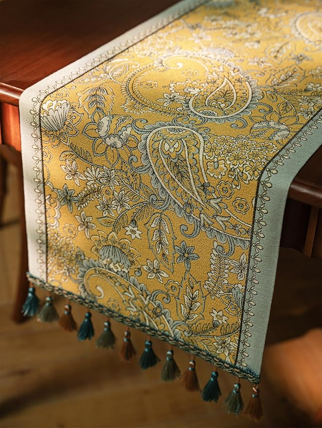 13×72 Inch Table Runner, Retro-Luxury Tassels Series - Image 4