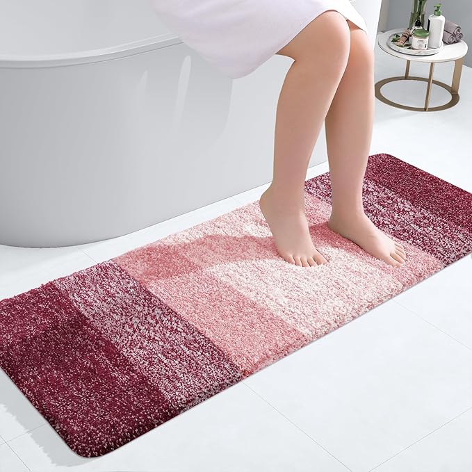 OLANLY Bathroom Runner Rugs 47x17, Extra Soft Absorbent Microfiber Bath Rugs by OLANLY