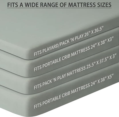 Pack and Play Sheets Fitted, 2 Pack Pack n Play Sheets - Image 3