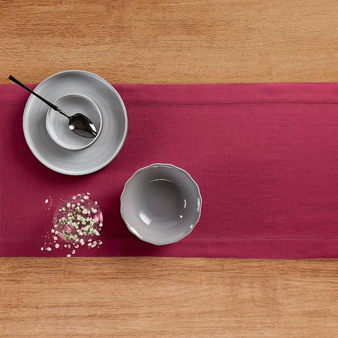 Solino Home Linen Beet Table Runner 132 Inches Long - Image 3