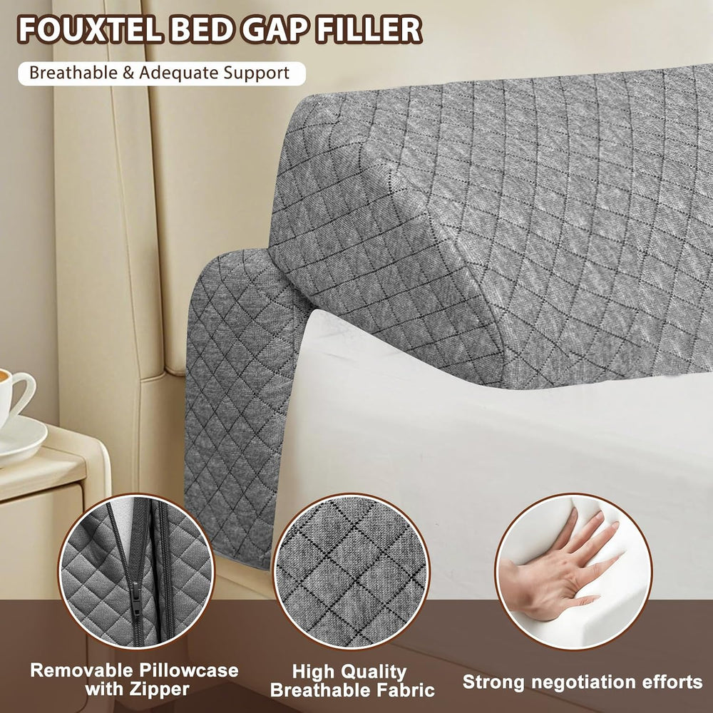 4 Modes Pillow Wedge for Headboard Gap, Foldable Bed Wedge Pillow, Bed Gap Fi...