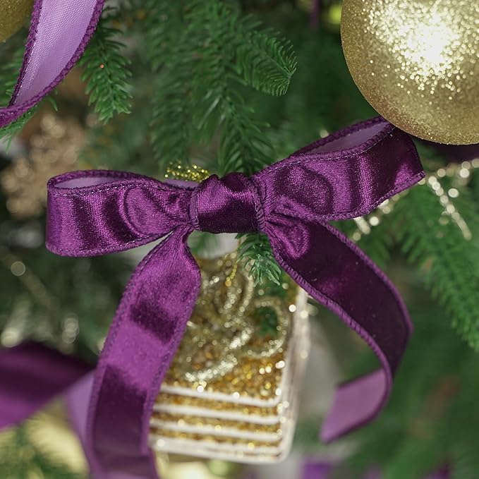 MEEDEE Purple Velvet Ribbon - Image 5