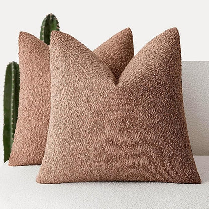 Foindtower Set of 2, Decorative Textured Boucle Throw Pillow Covers Accent by Foindtower