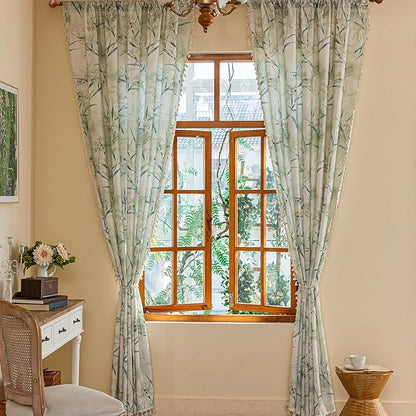 ENJOYBRIDAL White Floral 84 Inch Curtains 2 Panel Set Bedroom Boho Drapes Semi - Image 7