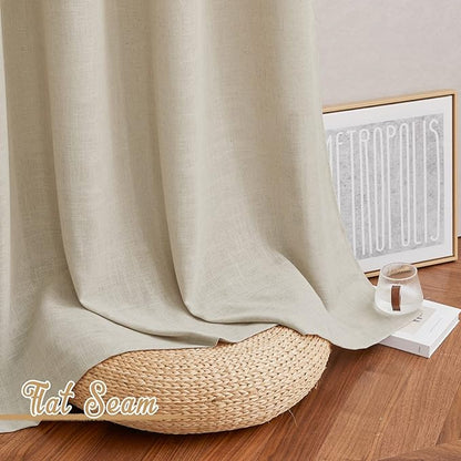 NICETOWN Linen Curtains Taupe 63 inch Long - Image 7