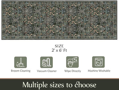 MUJOO Washable Runner Rug, Floral 2x6 Runners - Image 7