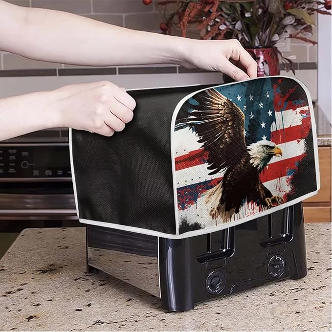 ZFRXIGN Bald Eagle Toaster Cover 4 Slice Wide Slot Small Appliance Covers - Image 2