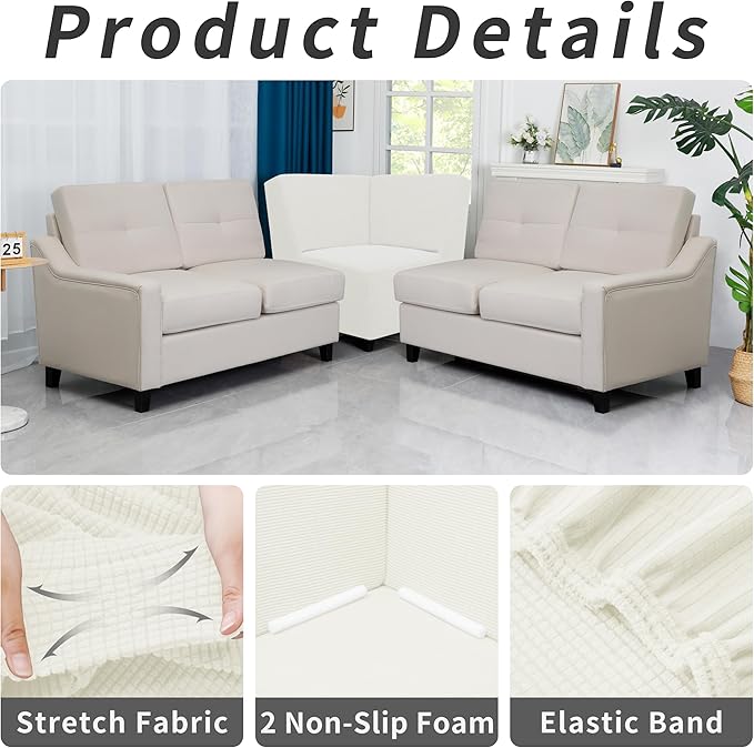 Easy-Going Stretch Sectional Corner Sofa Slipcover 1-Piece Couch Sofa Cover - Image 4