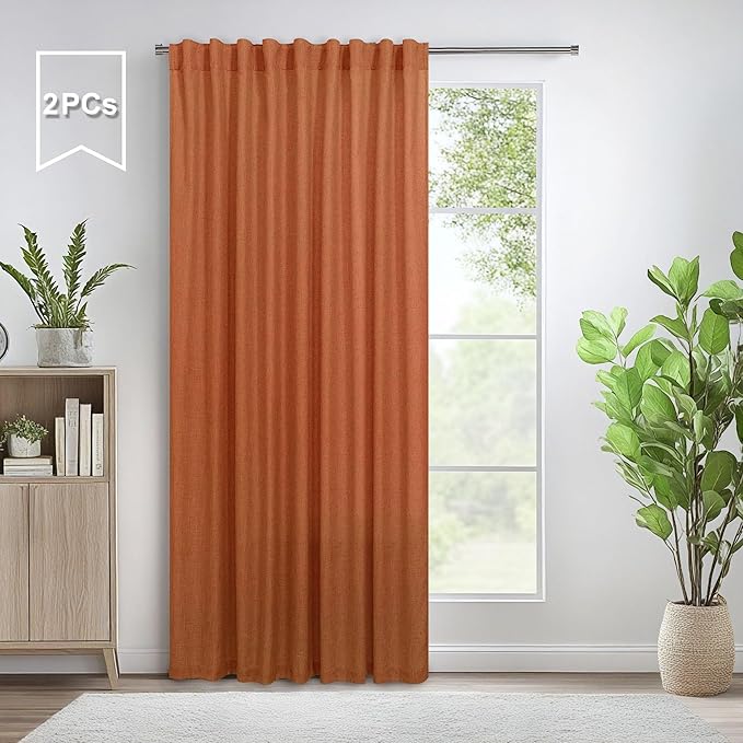 Pitalk 60 Inch Wide Curtains for Living Room 2 Panels Back Tab Pocket Drape by Pitalk