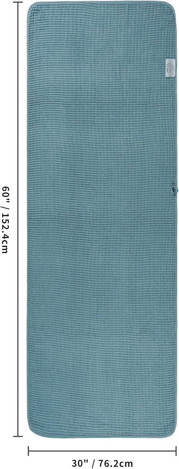 POLYTE 430 GSM Poly Blend Microfiber Quick Dry Waffle Bath Towel, 30x60 in