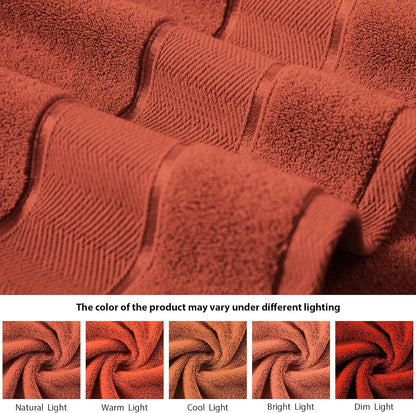 marvione bath towels set 6 piece, 100% turkish, side view