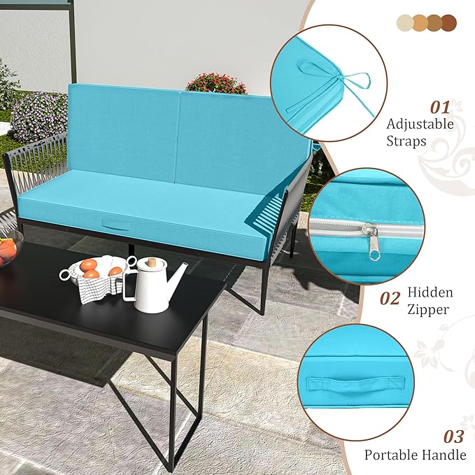 Outdoor Loveseat Cushions, 46x24 Outdoor Chair Cushions - Image 5