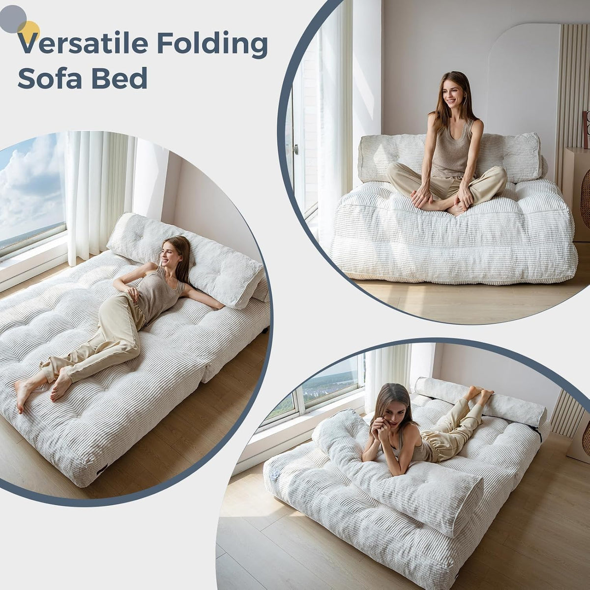 maxyoyo folding sofa bed, convertible chair bed with, close-up detail