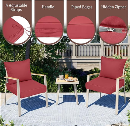 Waterproof Outdoor Chair Cushion Set of 4, Outdoor Cushions - Image 3