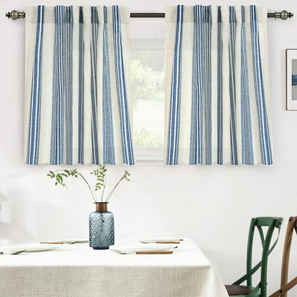 DriftAway Farmhouse Vertical Striped Linen Blend Textured Light Filtering Semi by DriftAway
