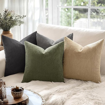 MIULEE Pack of 2 Pillow Covers Soft Soild Decorative Square Throw Pillow Covers - Image 3
