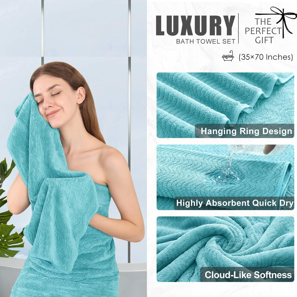 4 Piece Extra Large Bath Towel 35"x70" Oversized Bath Sheet Bath To...
