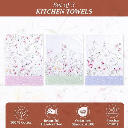 Maison d' Hermine Kitchen Towels Set of 3 100% Cotton 27.50" x 20" Reusable - Image 2