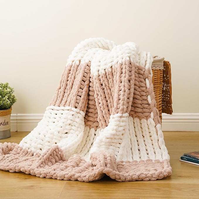Battilo Chunky Knit Throw Blanket, Soft and Thick Chenille Throw Blanket - Image 2