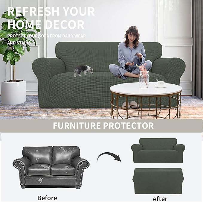 Easy-Going Stretch Oversized Loveseat Slipcover 1-Piece Sofa Cover Furniture - Image 4