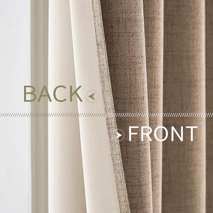 MIULEE 100% Blackout Linen Textured Curtains - Image 6