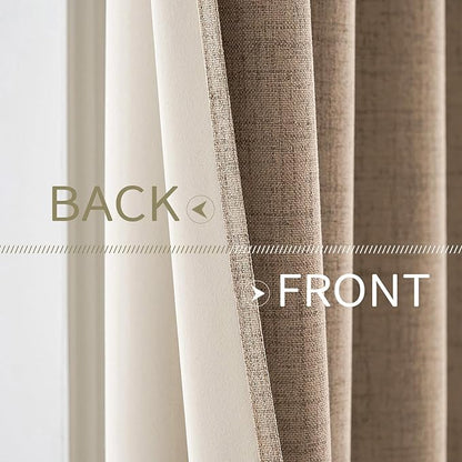 MIULEE 100% Blackout Linen Textured Curtains - Image 6