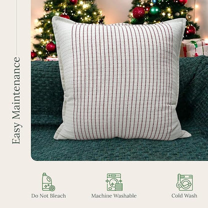SanVia Fireside Premium Cotton Throw Pillow Covers, 20 x 20 Inches, Luxury - Image 6