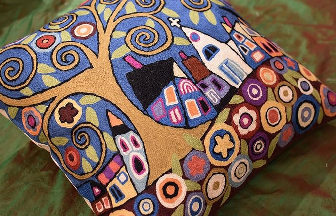 Blue Gray Tree of Life Accent Pillow Cover Karla Gerard Floral Pillowcase - Image 6