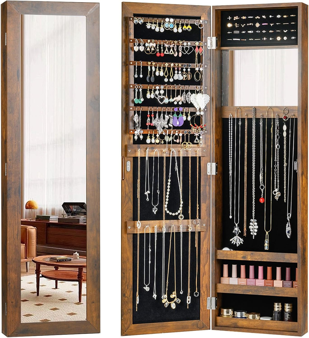 giantex wall or door mounted jewelry cabinet with, main product view