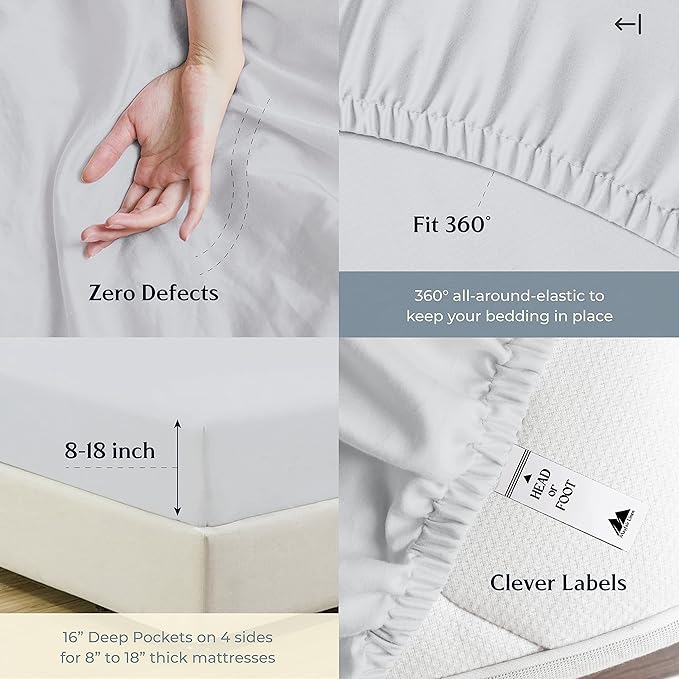 Mayfair Linen 100% Cotton Bed Sheets Queen Sheet Set - Image 6
