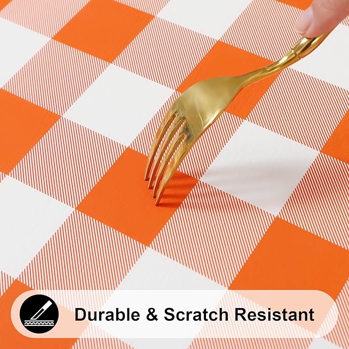 Smiry Rectangle Picnic Table Cloth, Elastic Waterproof Fitted Vinyl Tablecloths - Image 8
