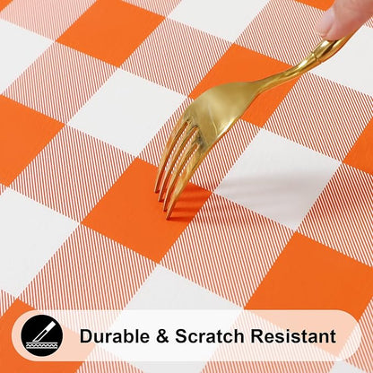 Smiry Rectangle Picnic Table Cloth, Elastic Waterproof Fitted Vinyl Tablecloths - Image 8
