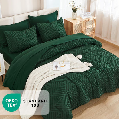 andency king size comforter set, dark emerald green, package contents