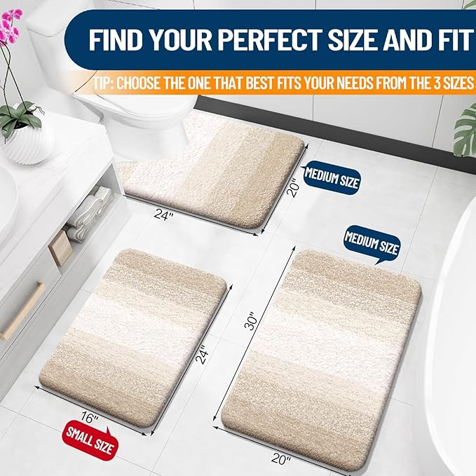 OLANLY Bathroom Rugs Mat 24x16, Extra Soft Absorbent Microfiber Bath Rugs - Image 2
