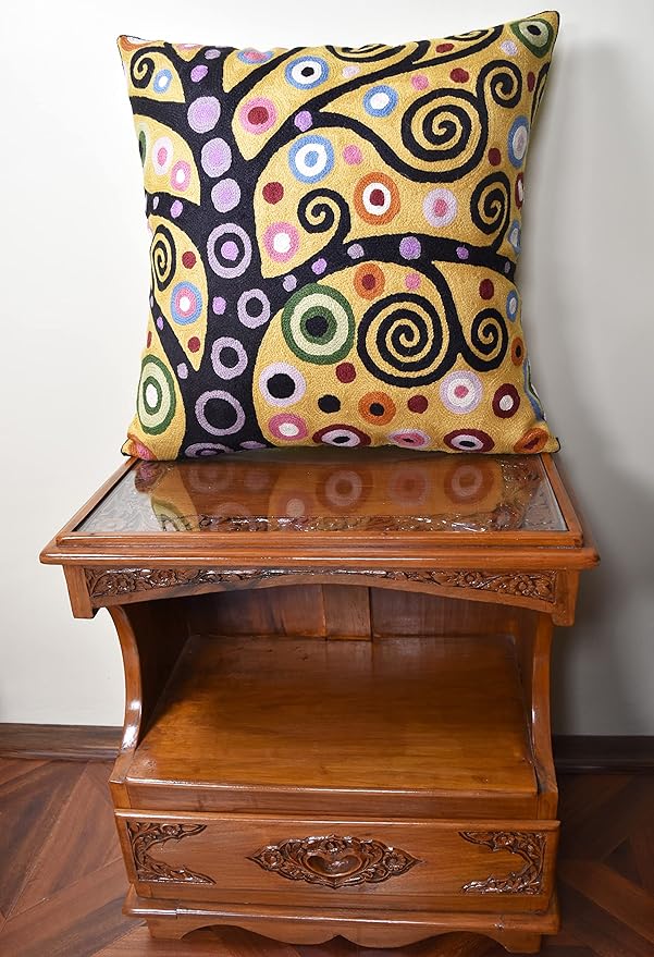 Klimt Yellow Tree of Life Pillow Cover Gold Floral Pillowcase Flower Botanical - Image 5