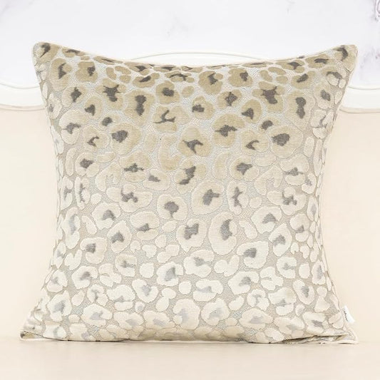 Alerfa Beige Floral Throw Pillow Cover 20 x 20 Inch Cut Velvet Sqaure Luxury by Alerfa