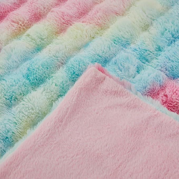 Faux Fur Throw Blanket for Couch Cozy Fuzzy Soft Plush Thick Fluffy Fleece - Image 3