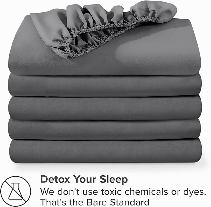 Bare Home 5-Pack Fitted Bottom Sheets Twin Extra Long - Image 7