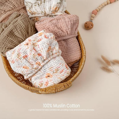 lulumoon Baby Bassinet Sheets Muslin: Cotton Bedside Bassinet Sheets Floral - Image 4