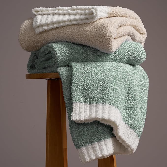 Joiedomi Twin Blanket for Couch Bed, Sage Green Knitted Blankets Gifts for - Image 6