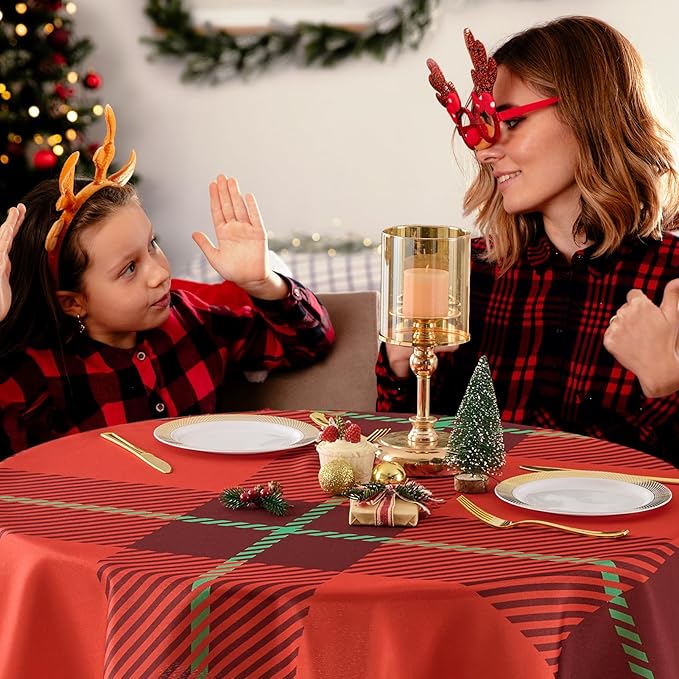 Christmas Tablecloth Round 60 Inch 1 Pack Waterproof, Machine Washable - Image 6