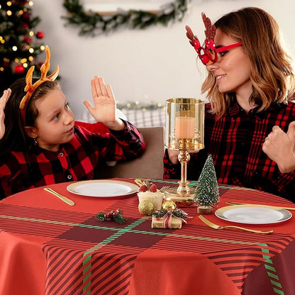 Christmas Tablecloth Round 60 Inch 1 Pack Waterproof, Machine Washable - Image 6