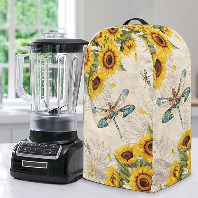 Dragonfly Sunflower Blender Covers by Annejudy