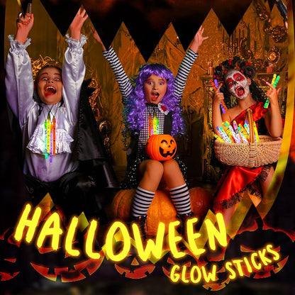 Lewtemi 96 Pcs Halloween Glow Sticks Bulk, Hanging Glow Wands Party Favors